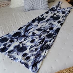 INC International Concepts Blue and White Maxi Dress